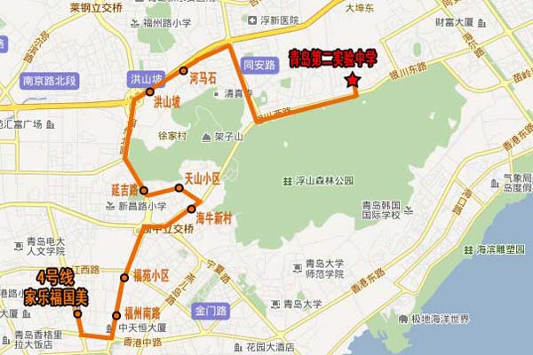 [山東]青島第二實(shí)驗(yàn)中學(xué)校車(chē)線路（圖）