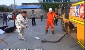 校車里闖入三米長大蛇，三名消防員輪番上陣終制服！