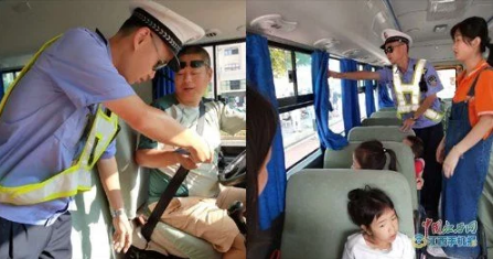 做好校車安全檢查--景德鎮(zhèn)交警太白園中隊(duì)在行動(dòng)