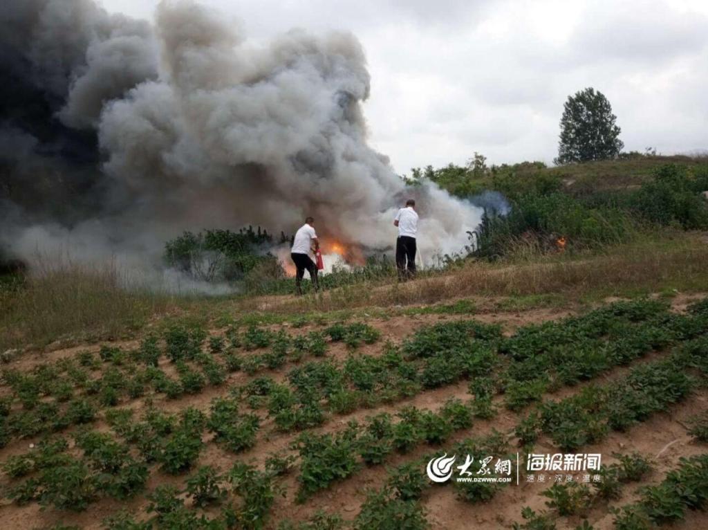 路遇農(nóng)田突起大火 校車“消防員”合力撲救