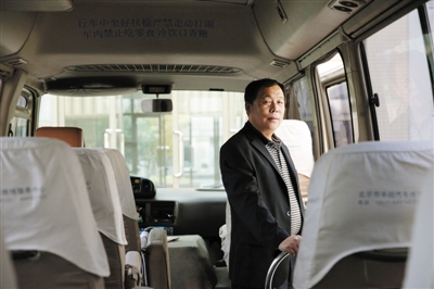 11月2日，北京市陳經綸中學分校，校車司機刁華。新京報記者 薛珺 攝