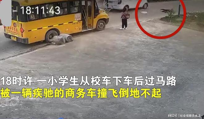 小學生下校車被后車撞飛 校車司機未查看傷者情況駕車離開惹爭議